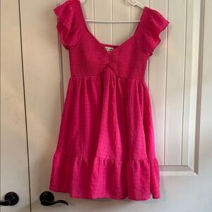 Elegant Pink Ruffled Mini Dress